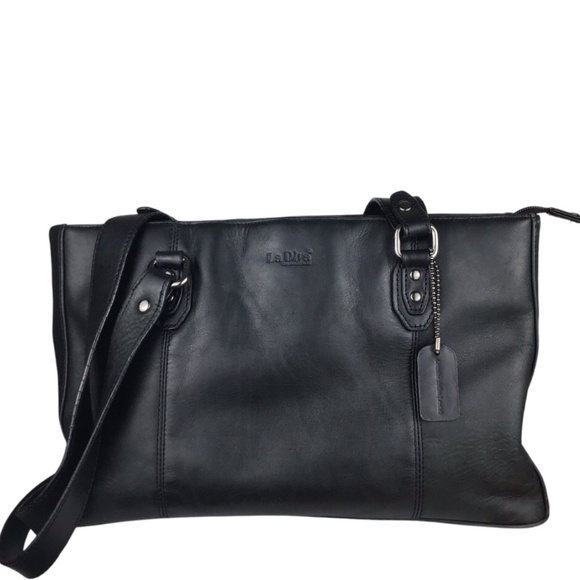 Italian Leather Black Tote Bag - Picture 4 of 16